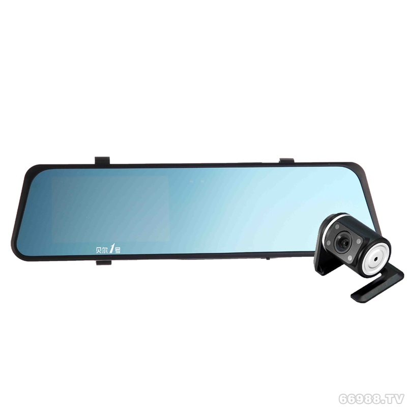 I90 藍屏高清后視鏡雙鏡頭行車記錄儀